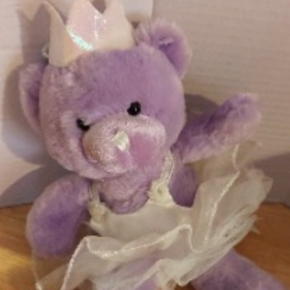 Dan Dee Purple Stuffed Princess Teddy Bear‎